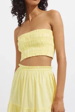 Steele Paradise Crop and Parasol Skirt Set in Neon Yellow Size 10 for rent on The Volte - image 3