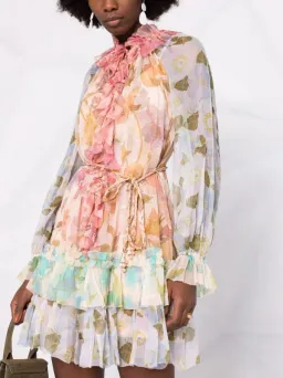 Zimmermann Frilled Tempo Mini Dress Print Size 8 for rent on The Volte - image 3