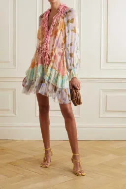 Zimmermann Frilled Tempo Mini Dress Print Size 8 for rent on The Volte - image 1