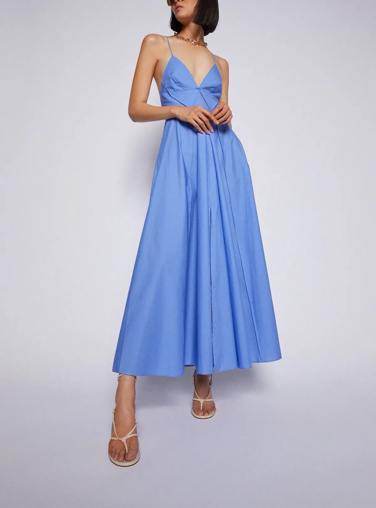 Scanlan Theodore Parachute Cotton Strappy Dress Blue Size 6 - Image 1