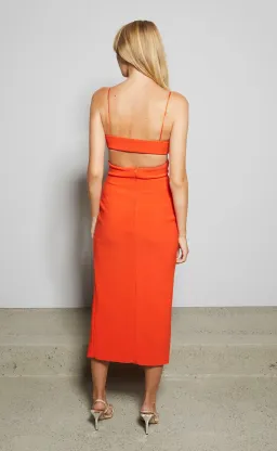 Bec and Bridge Ulla Midi Dress in Blood Orange Size 6 for rent on The Volte - image 3