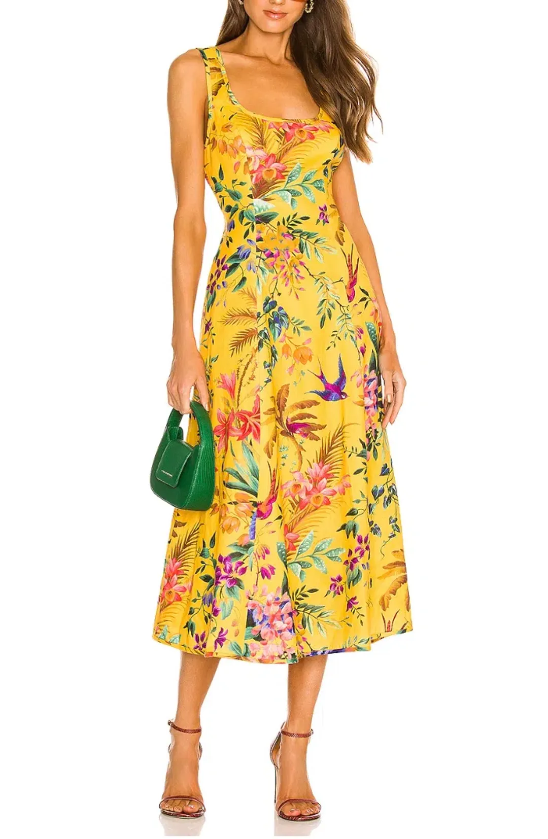Zimmermann Tropicana Cut Out Midi Dress Mango Floral Size 8 for rent on The Volte - main image
