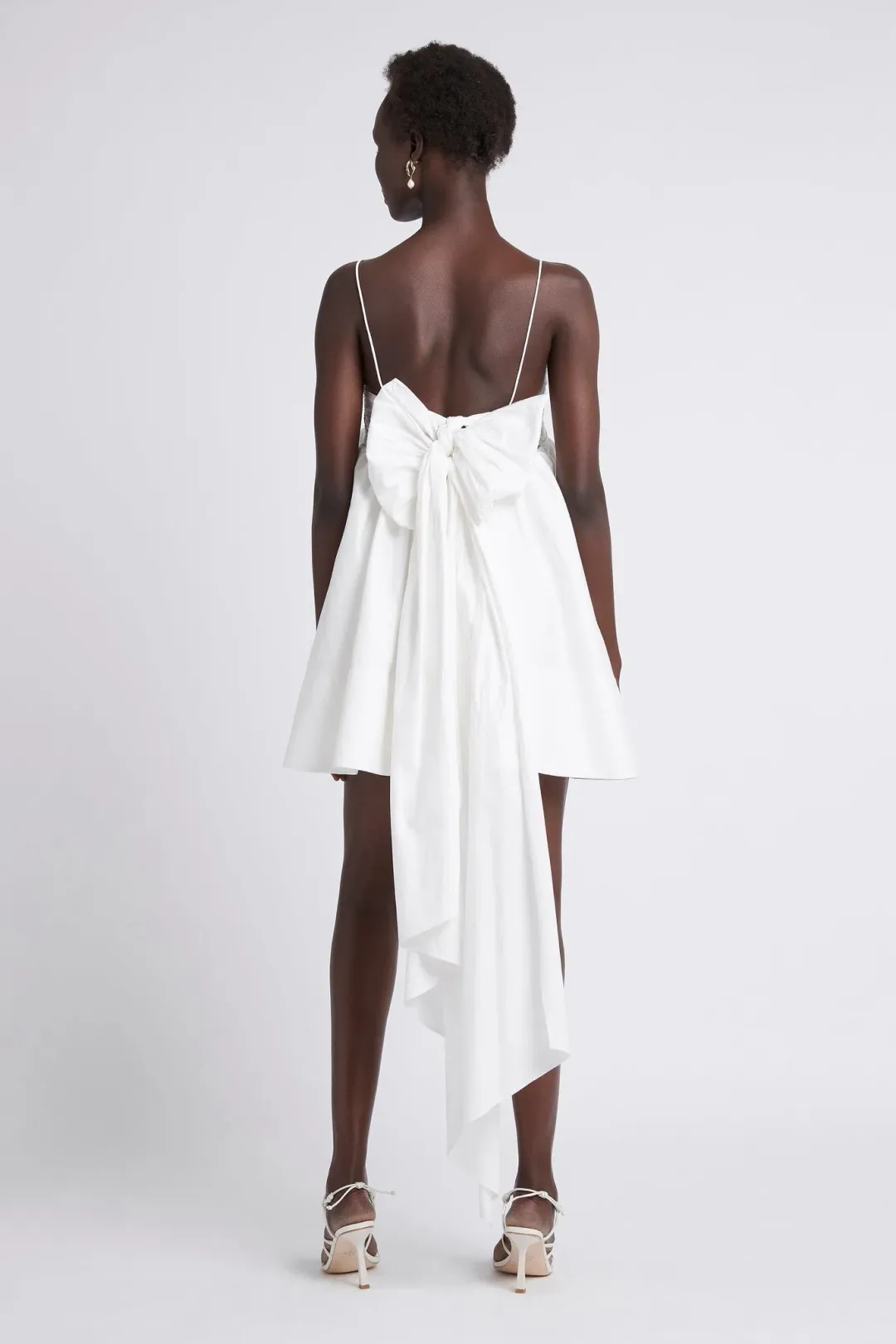 Aje Cantina Bow Back Mini Dress Ivory Size 4 for rent on The Volte - main image