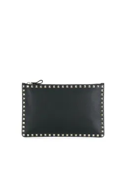 Valentino Rockstud Clutch Black Large for rent on The Volte - image 1