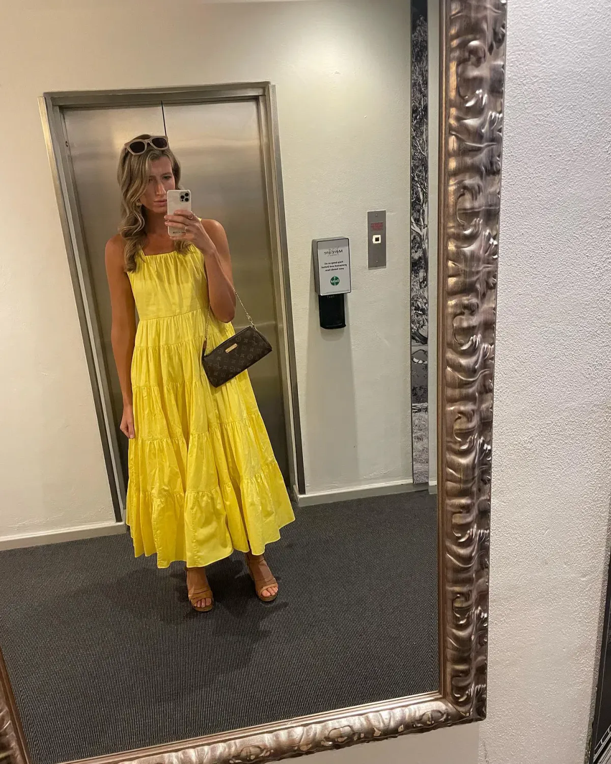 Aje Solstice Tiered Maxi Dress Yellow Size 10 - Image 4