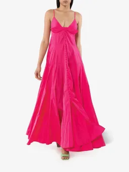 Jacquemus La Robe Manosque Tiered Maxi Dress Pink Size 6 for rent on The Volte - image 2