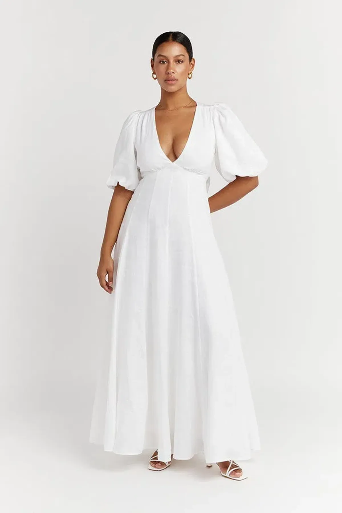 Dissh Aisle Linen Backless Dress White Size 8 - Image 1