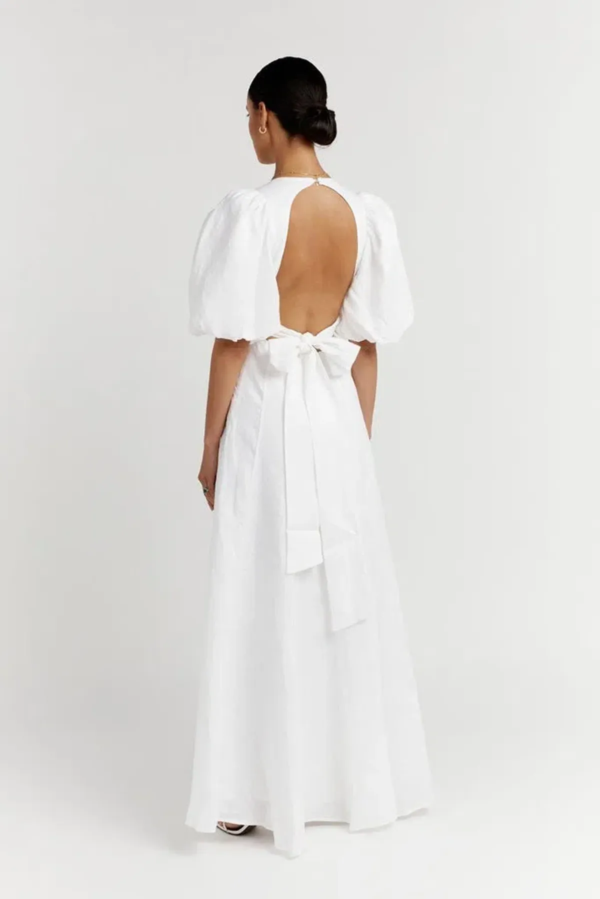 Dissh Aisle Linen Backless Dress White Size 8 - Image 6