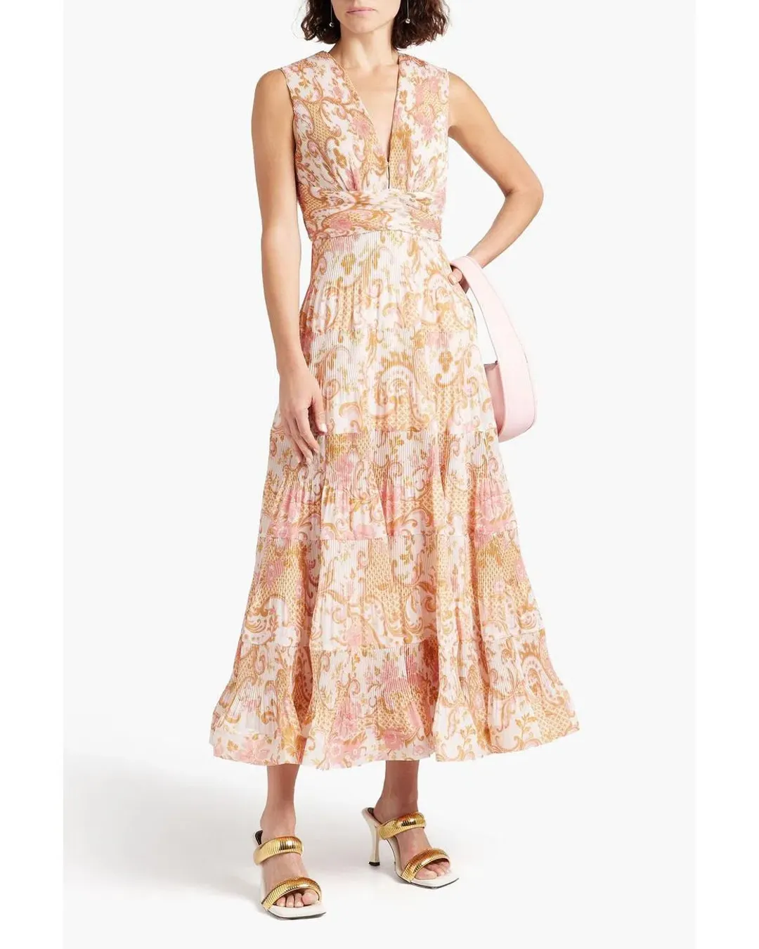 Zimmermann Postcard Pleated Organza Dress Print Size 1 / Au 10 for rent on The Volte - main image