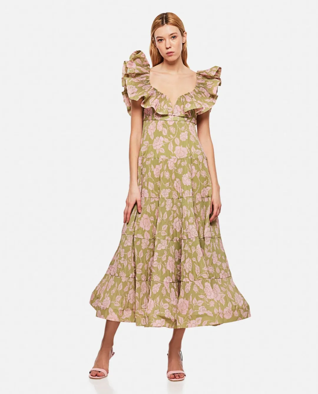 Zimmermann Lovestruck Pleated Gown Floral Size 1 / Au 10 for rent on The Volte - main image