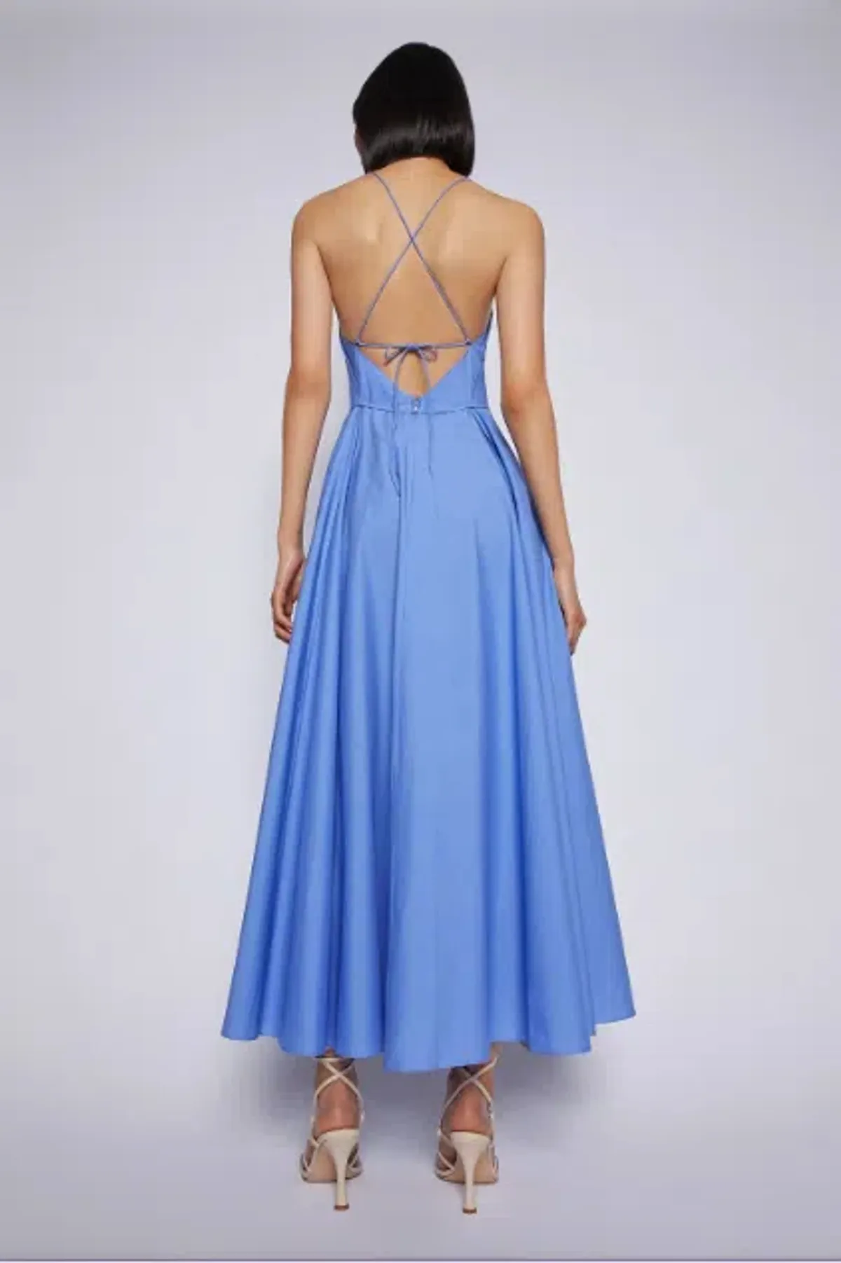 Scanlan Theodore Parachute Cotton Strappy Dress Blue Size 10 - Image 2