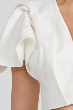 Acler Beverley Crop Top White Size 6 for rent on The Volte - image 4
