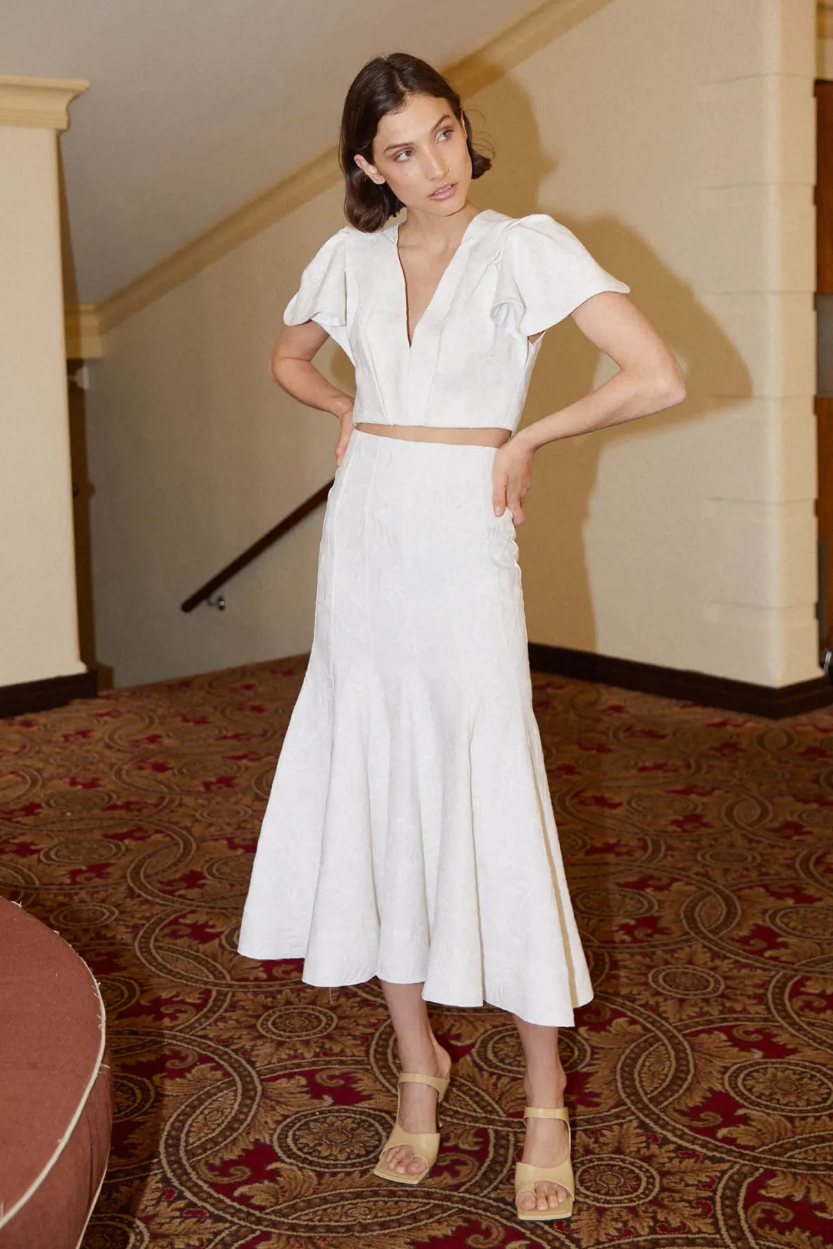 Acler Beverley Crop Top White Size 8 for rent on The Volte - main image