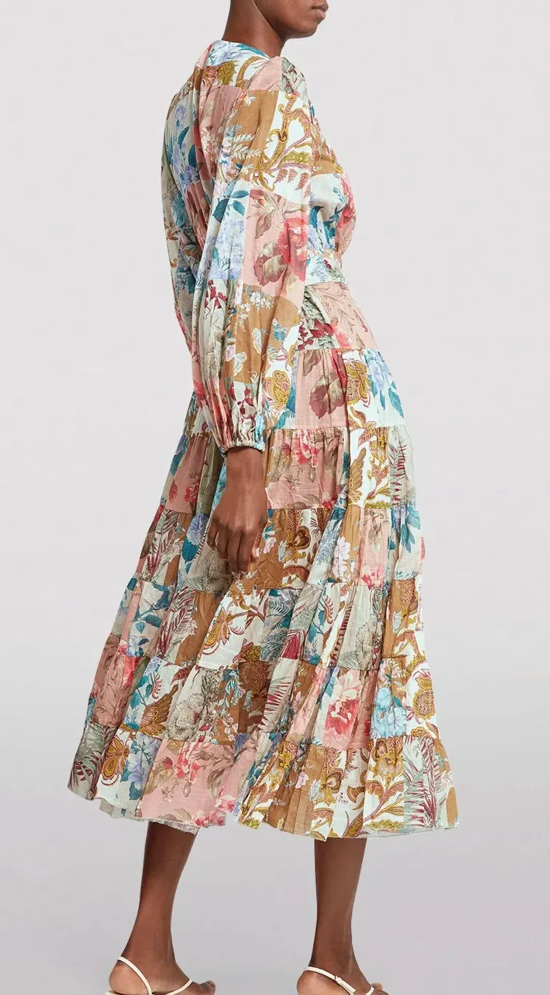 Zimmermann Cassia Patch Wrap Midi Dress Print Size 16 for rent on The Volte - main image