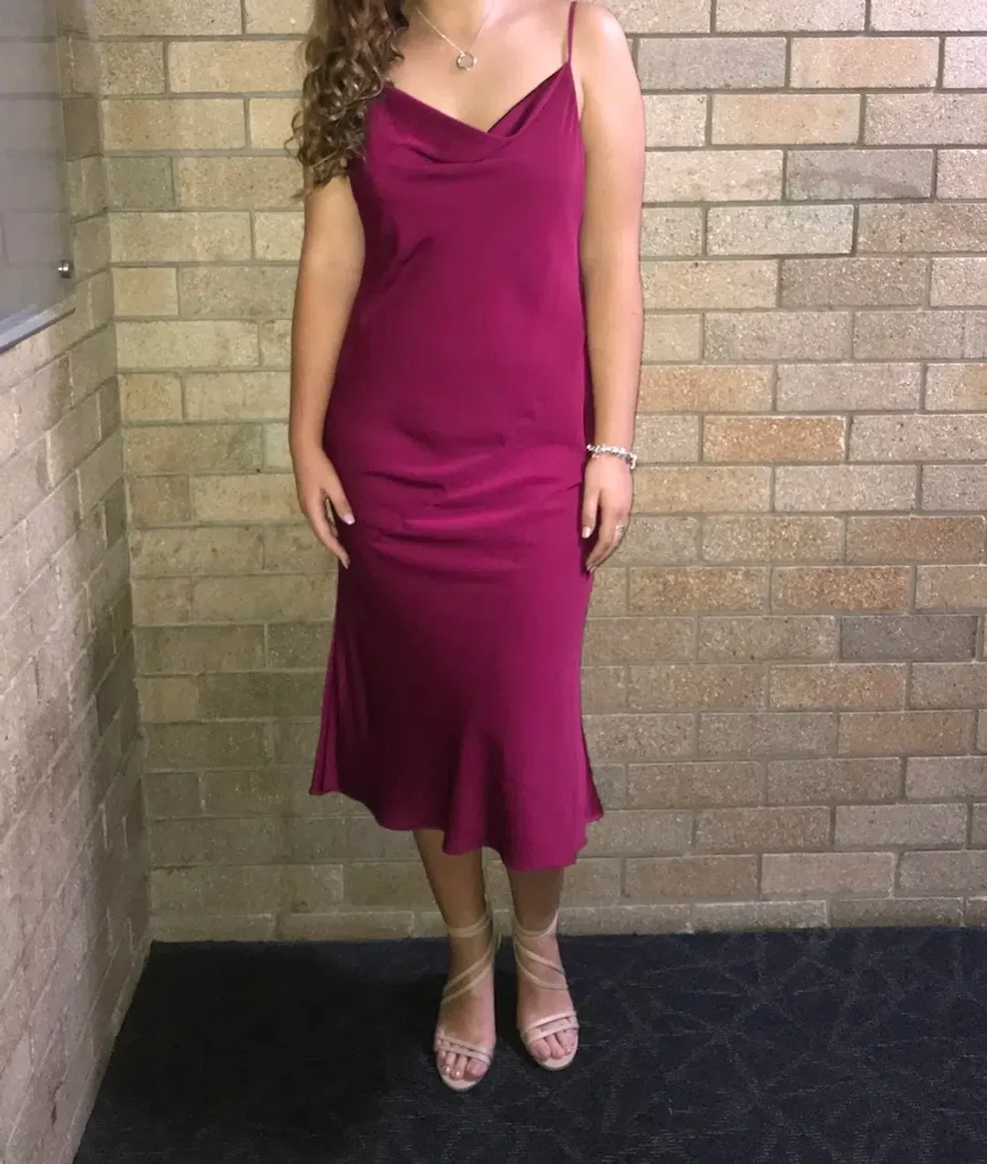 Shona Joy Sawyer Slip MIdi Dress Pink Size 14 for rent on The Volte - main image