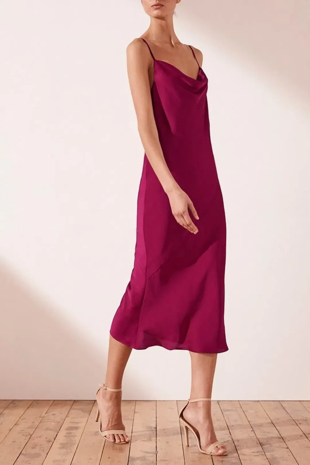 Shona Joy Sawyer Slip MIdi Dress Pink Size 14 for rent on The Volte - main image