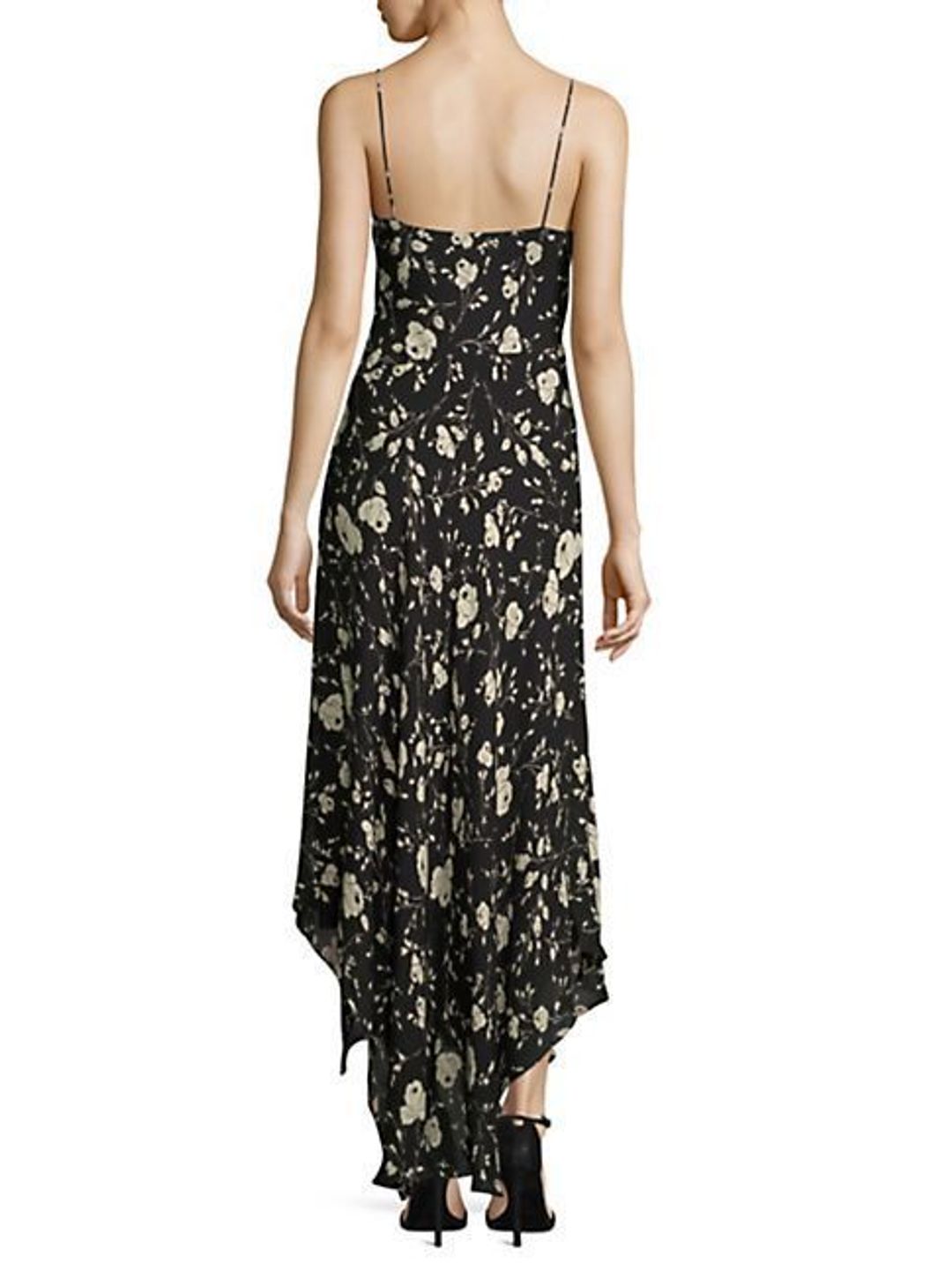 Polo Ralph Lauren Mulberry Silk Maxi Dress Floral Print Size 6 for rent on The Volte - main image
