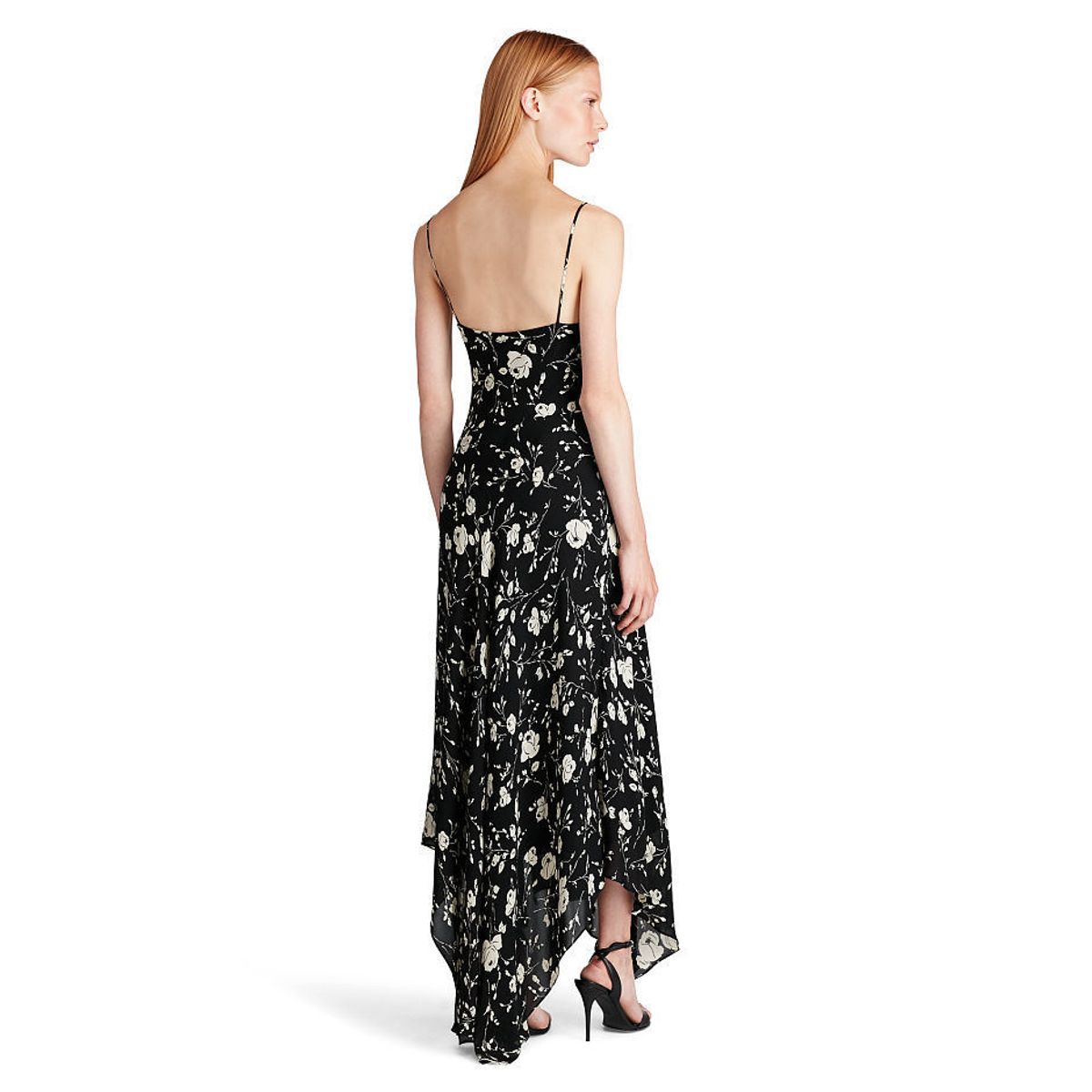 Polo Ralph Lauren Mulberry Silk Maxi Dress Floral Print Size 6 - Image 5