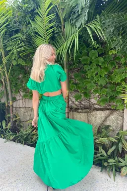 SWF Revive Cropped Tee and Tiered Skirt Set Green Size 8 for rent on The Volte - image 4