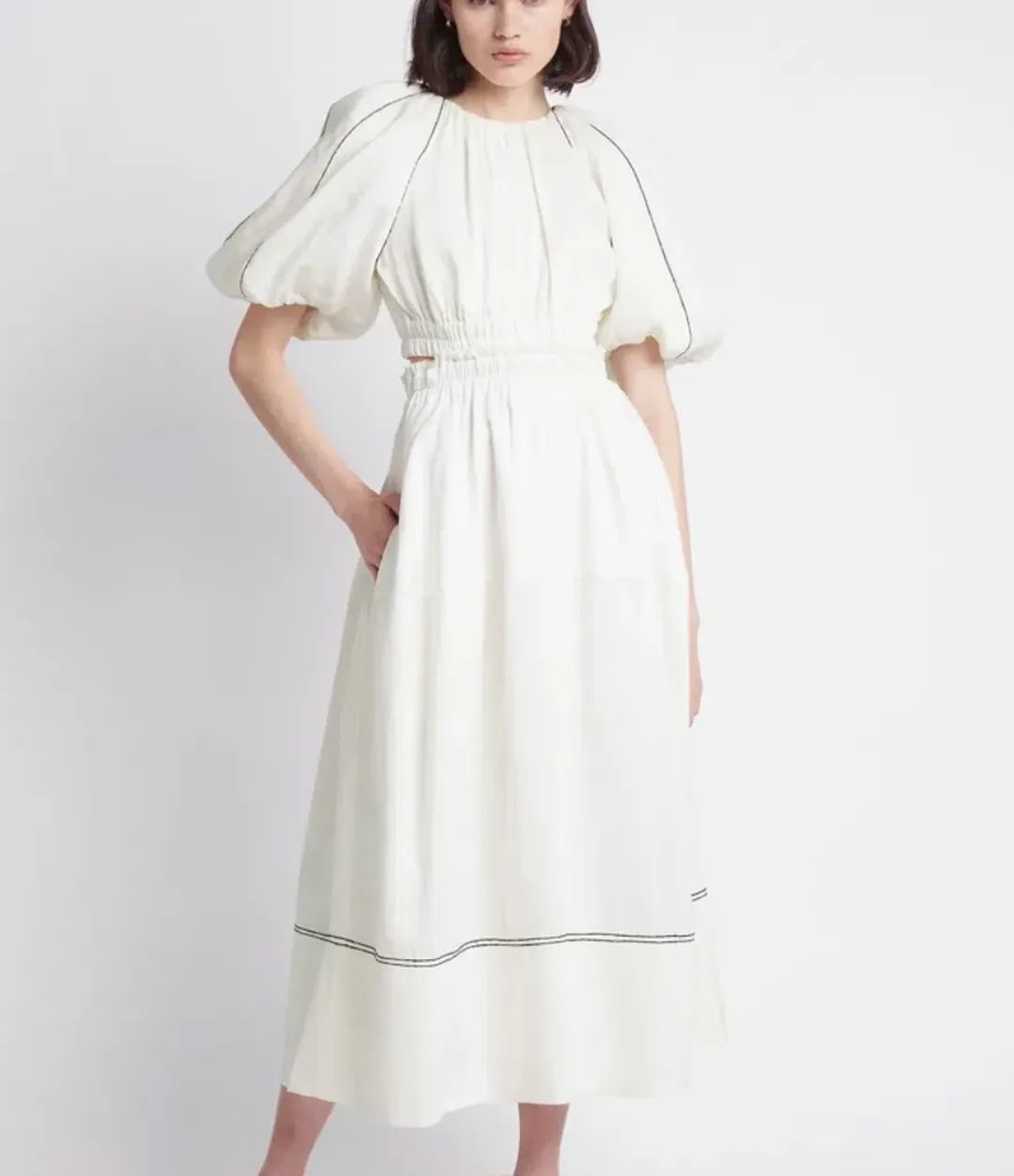 Aje Euphoria Cutout Dress White Size 8 for rent on The Volte - main image