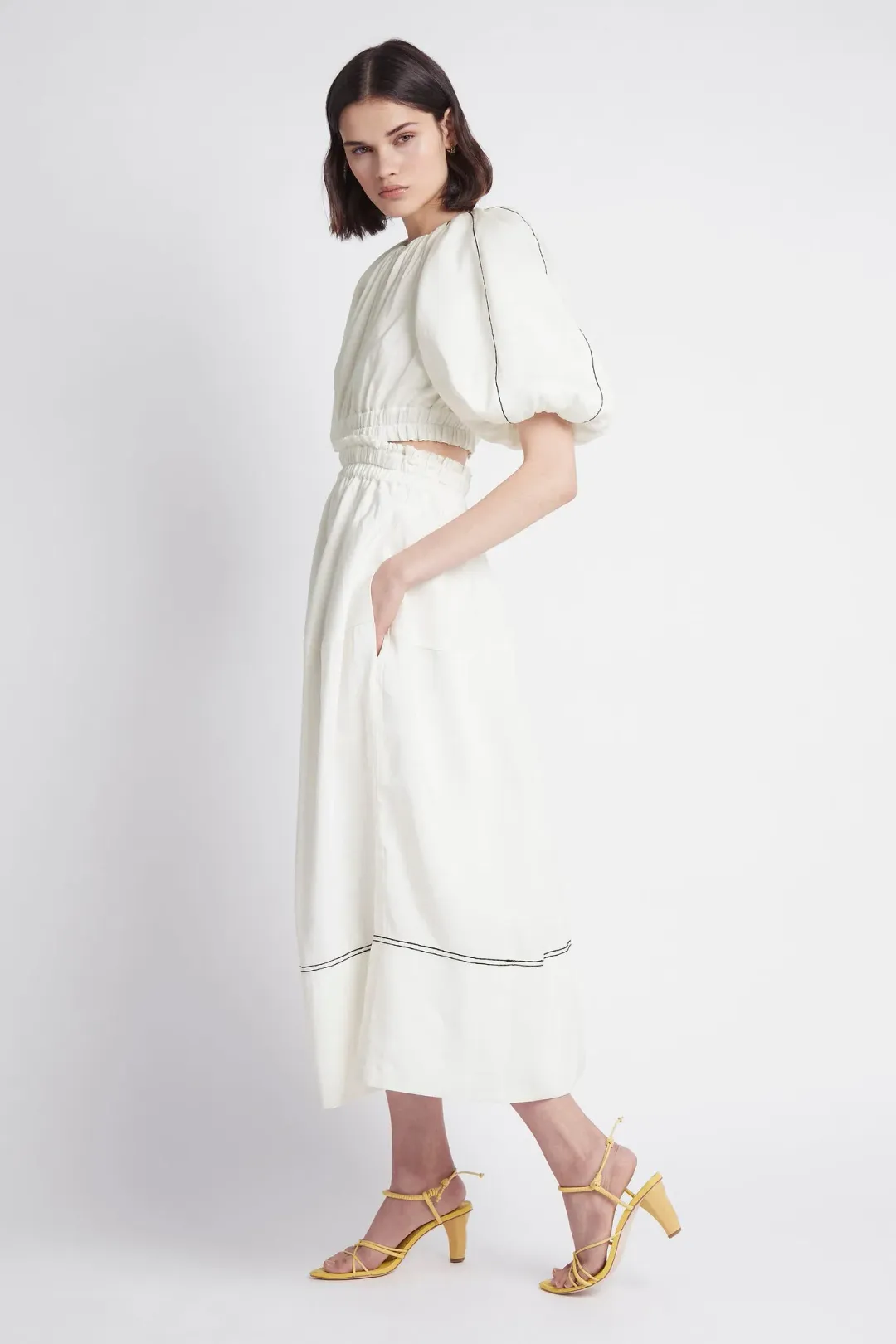 Aje Euphoria Cutout Dress White Size 8 for rent on The Volte - main image