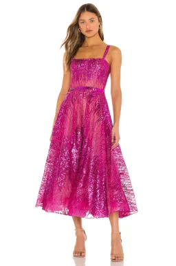 Bronx and Banco Fuchsia Mademoiselle Midi Dress Pink SIze 10 for rent on The Volte - image 2
