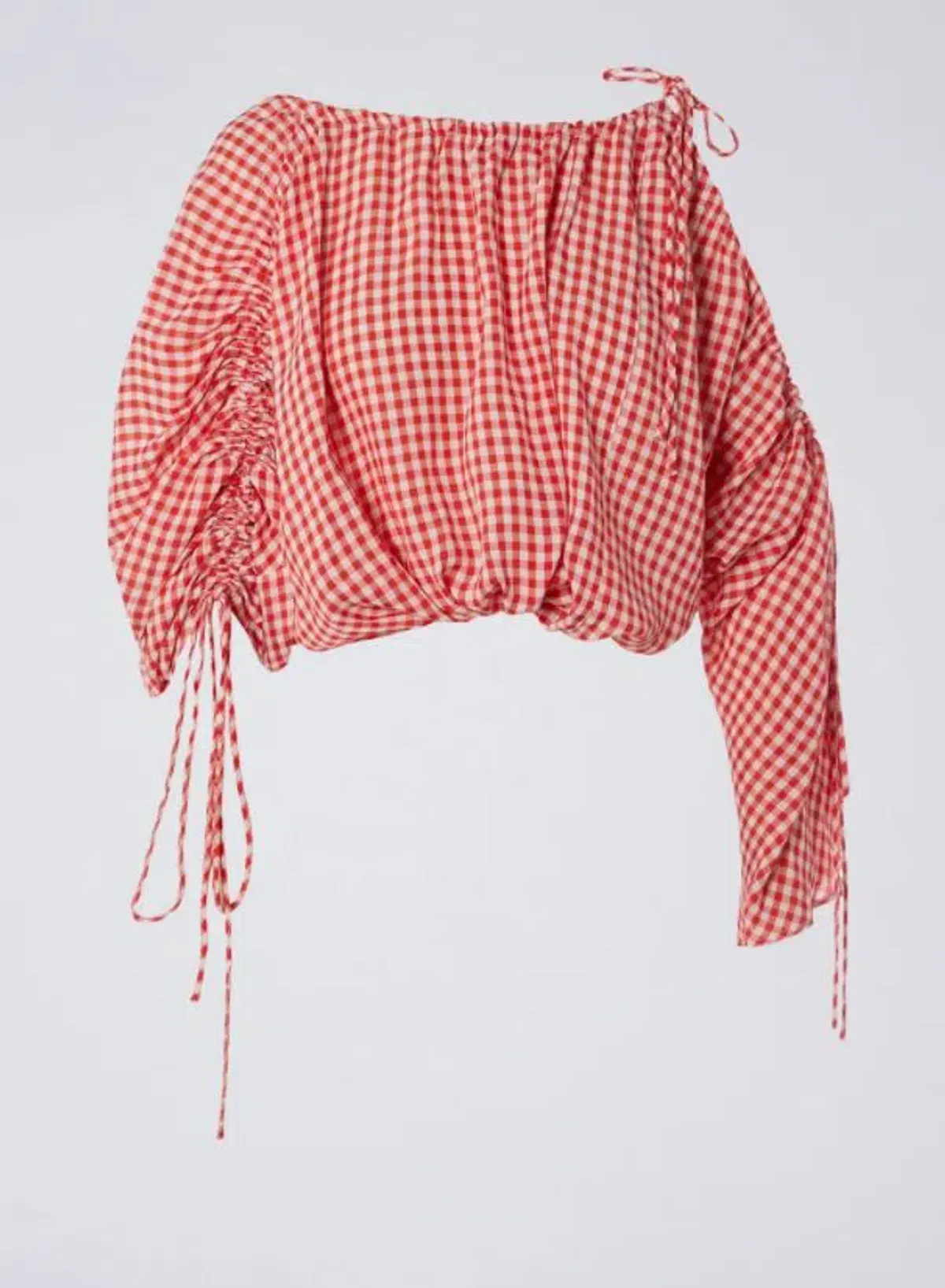 Scanlan Theodore Gingham Drawcord Skirt and Gingham Drawcord Top Set Red - Image 6