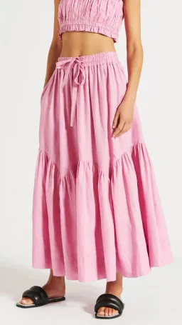Lee Mathews Ali Top and Maxi Skirt Set Pink Size 10 for rent on The Volte - image 3