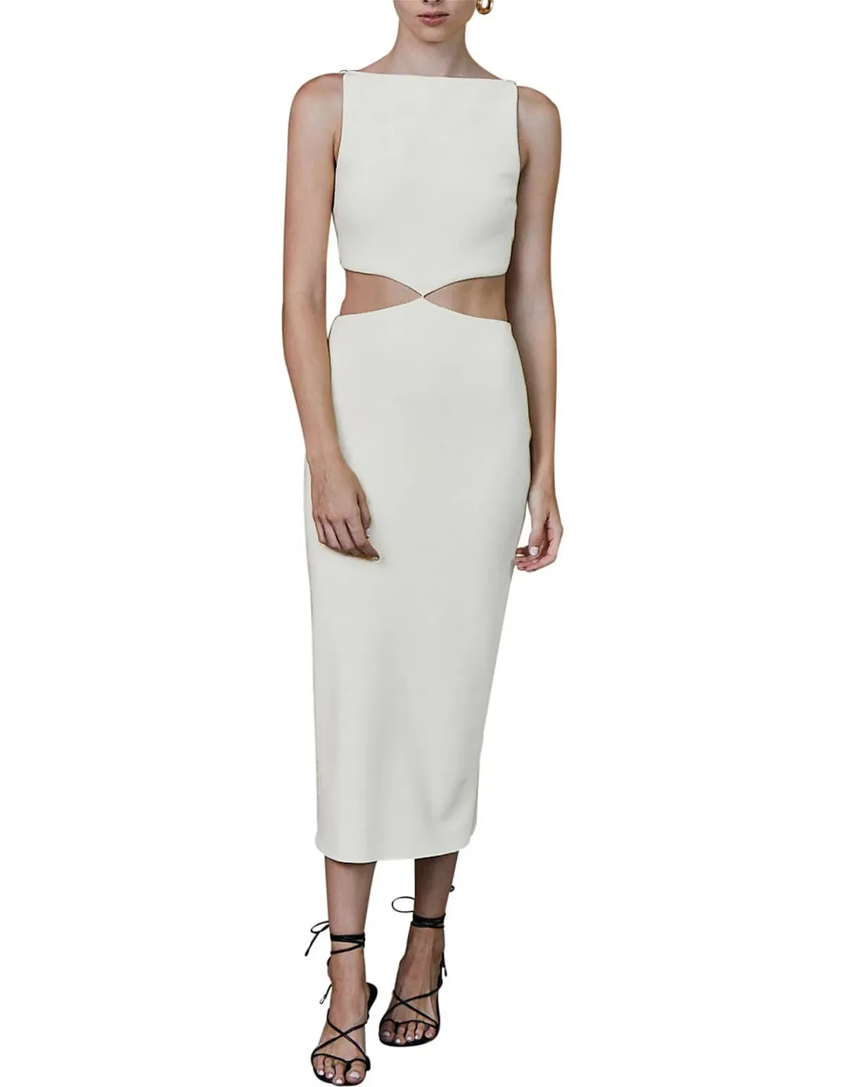 Bec & Bridge Scout Cut Out Midi Dress Ivory Size 10 for rent on The Volte - main image