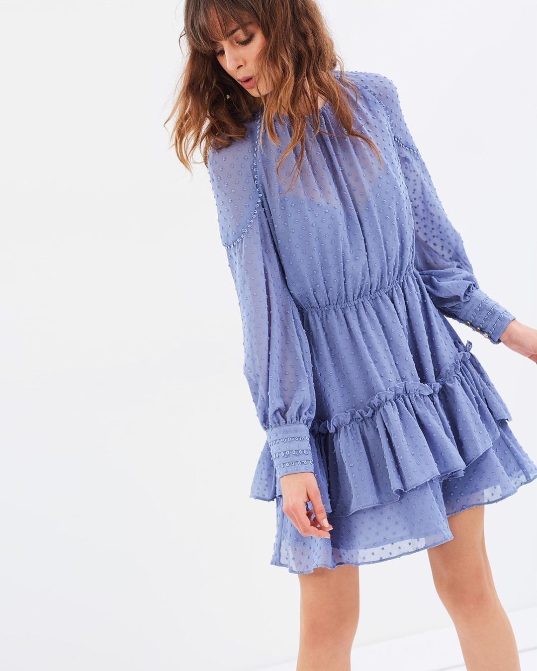 Talulah Sweet Allure Long Sleeve Mini Dress Purple Size 6 for rent on The Volte - main image