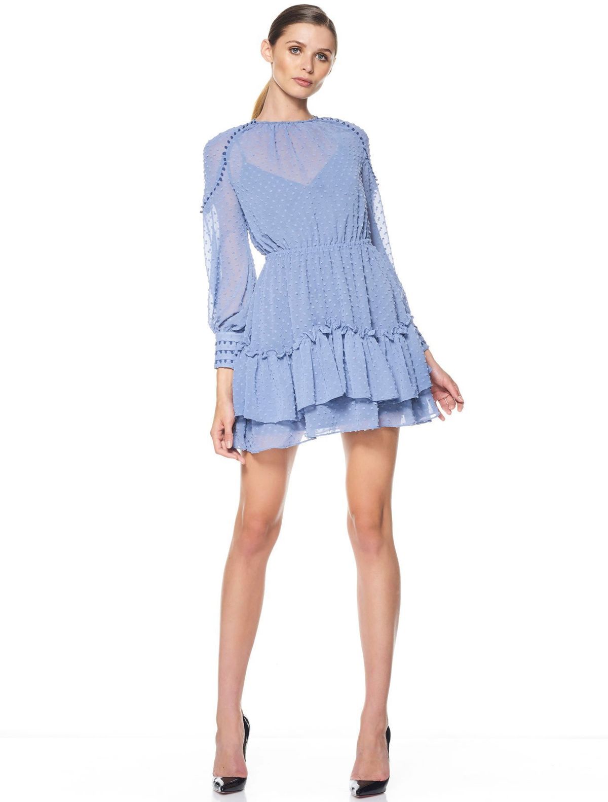 Talulah Sweet Allure Long Sleeve Mini Dress Purple Size 6 for rent on The Volte - main image