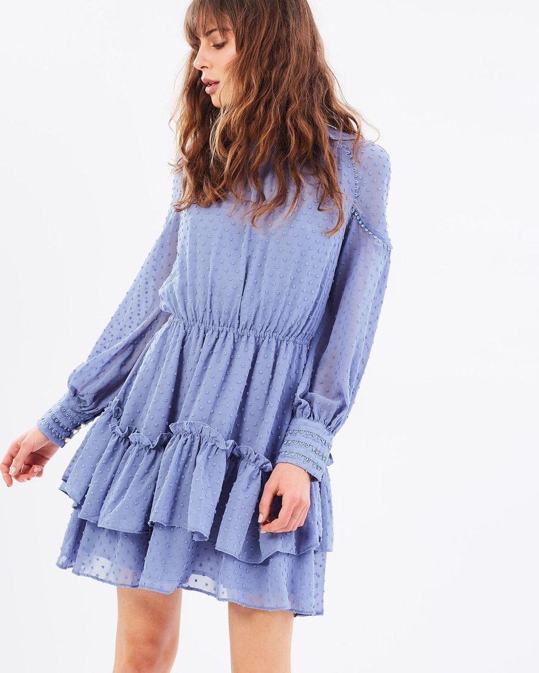 Talulah Sweet Allure Long Sleeve Mini Dress Purple Size 6 for rent on The Volte - main image