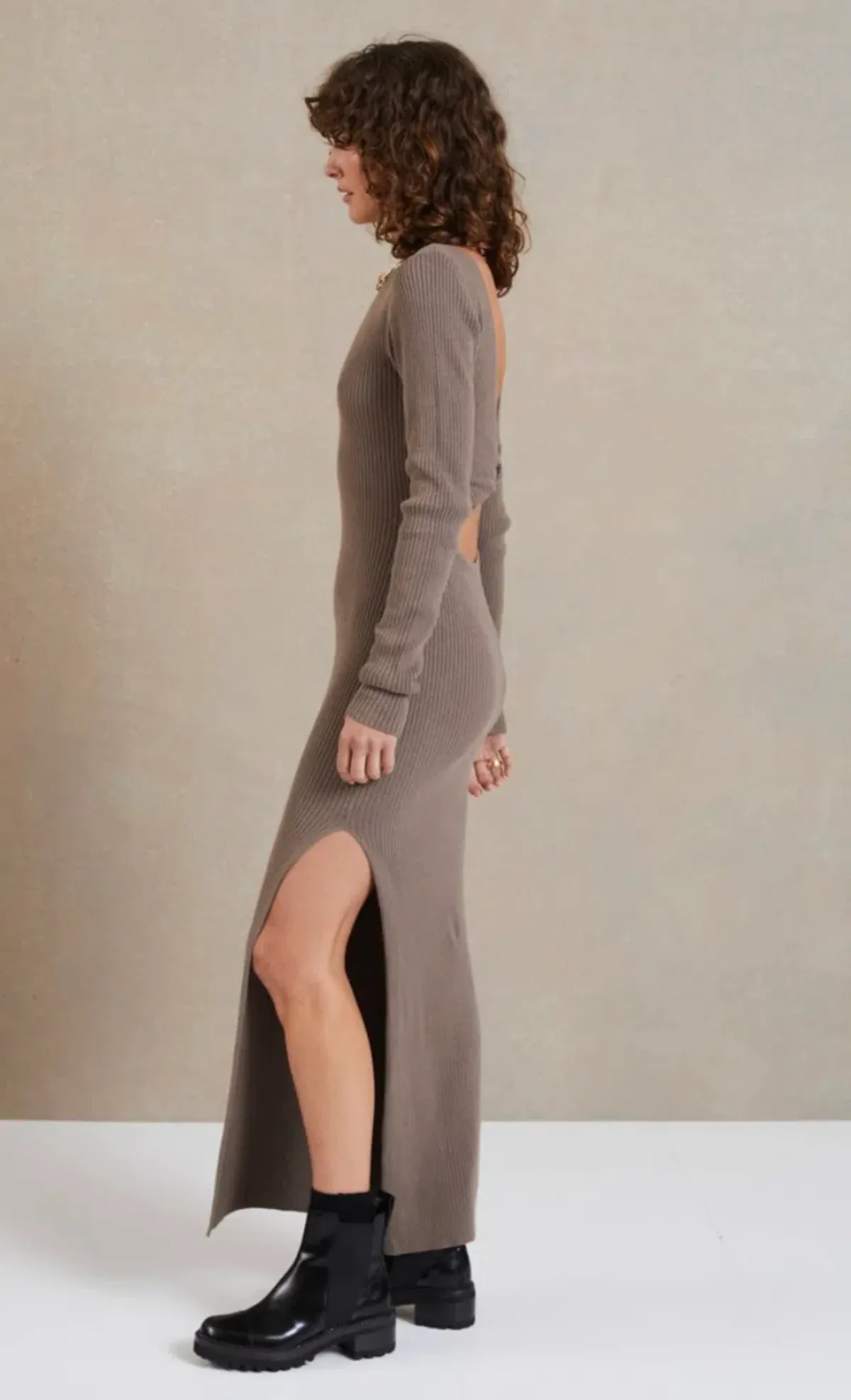 Bec and Bridge Silt Riviera Long Sleeve Dress Gray Size 8 - Image 4