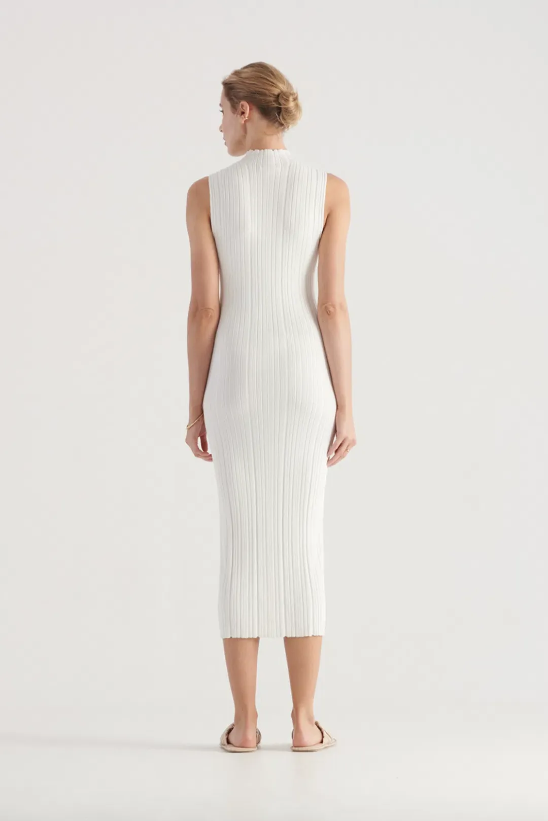 Elka Collective Pillar Knit Dress White Size 10 for rent on The Volte - main image
