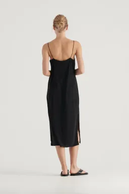 Elka Collective Suki Black Slip Silk Dress Black Size 10 for rent on The Volte - image 3