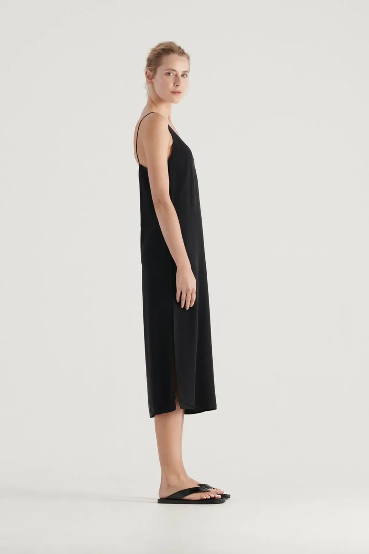 Elka Collective Suki Black Slip Silk Dress Black Size 10 - Image 4