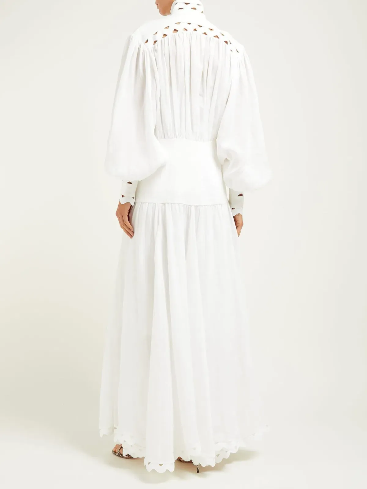 Zimmermann Zippy High Neck Cut Out Maxi Dress White Size 0 / AU 8 - Image 2