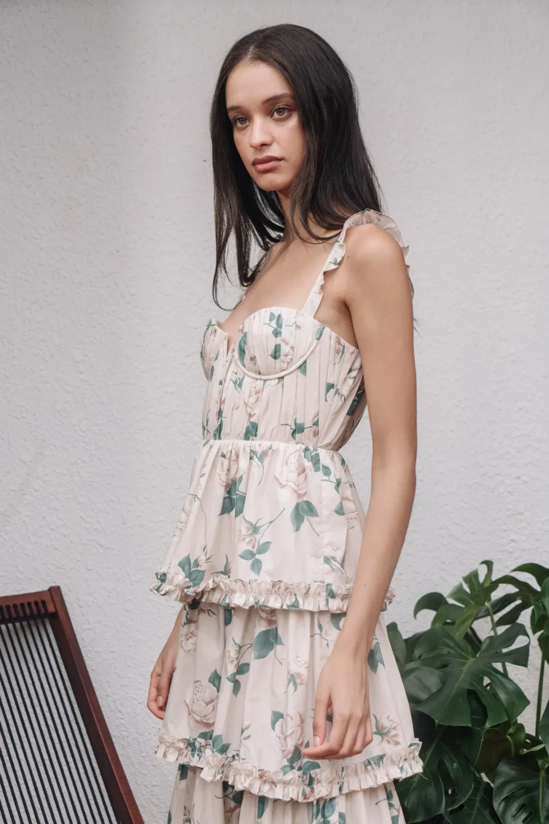 Sau Lee Peyton Dress Powder Rose Print Size 10 for rent on The Volte - main image