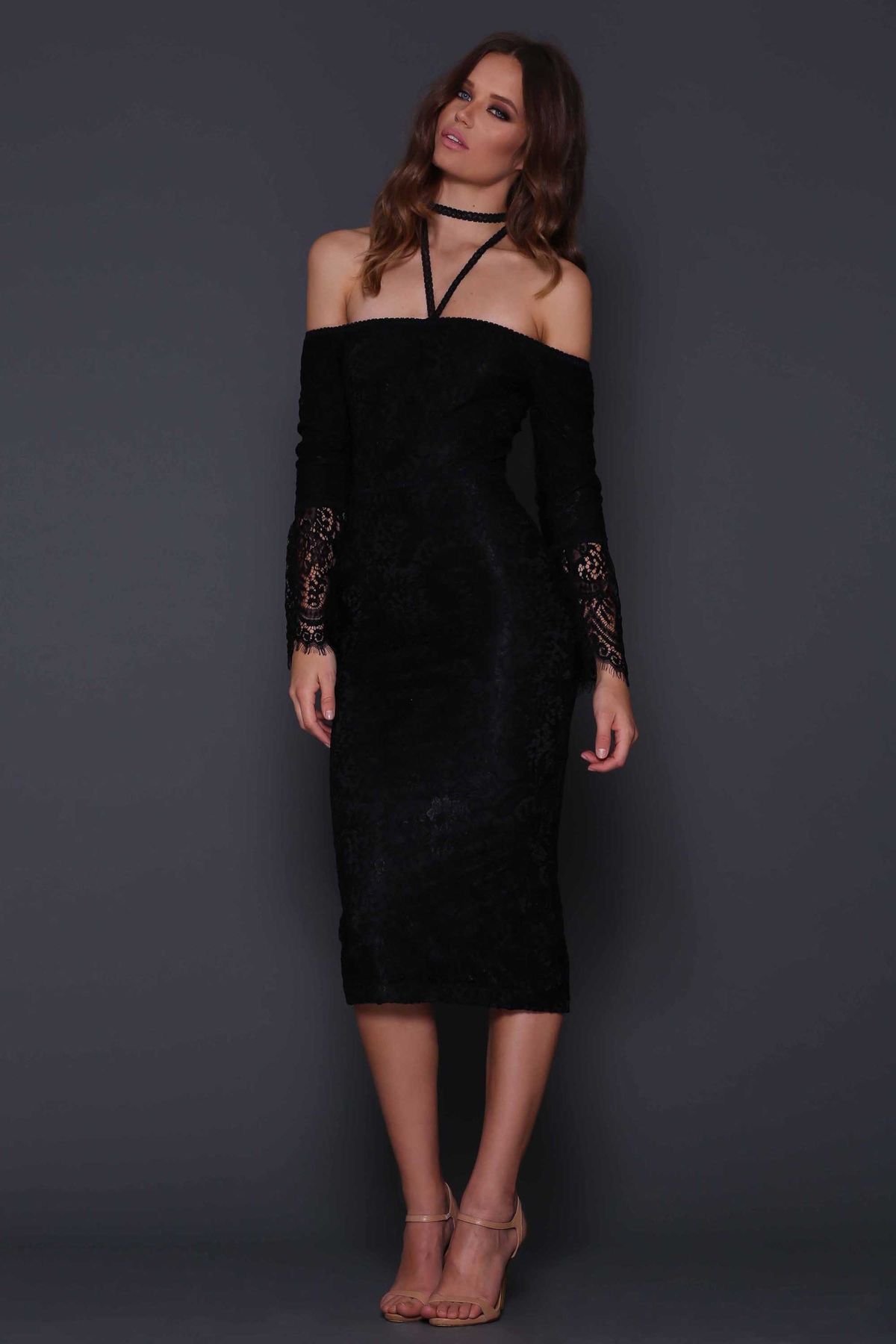 Elle Zeitoune MENDEL BLACK Lace Dress Size 10 - Image 1