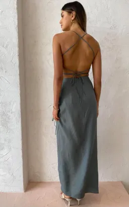 Rumer Loulou Maxi Dress Green Size 8 for rent on The Volte - image 2