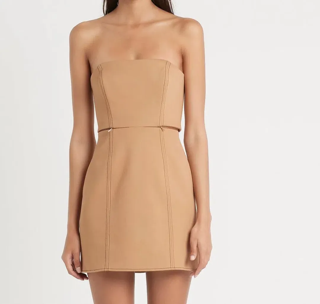 Sir the Label Andre Dress in Camel Brown Size 8 for rent on The Volte - main image