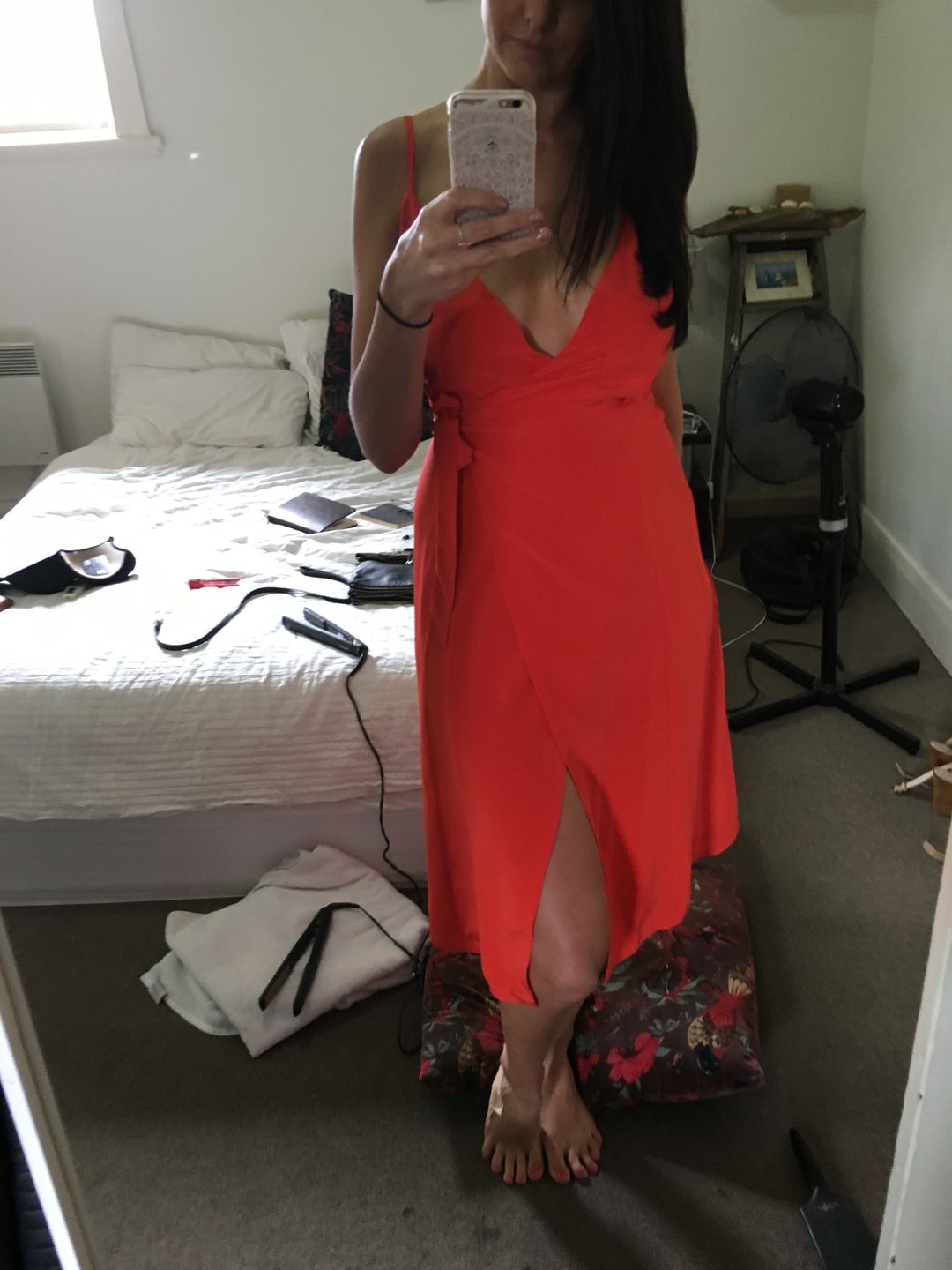 Kookai Wrap Dress - Blood Orange for rent on The Volte - main image