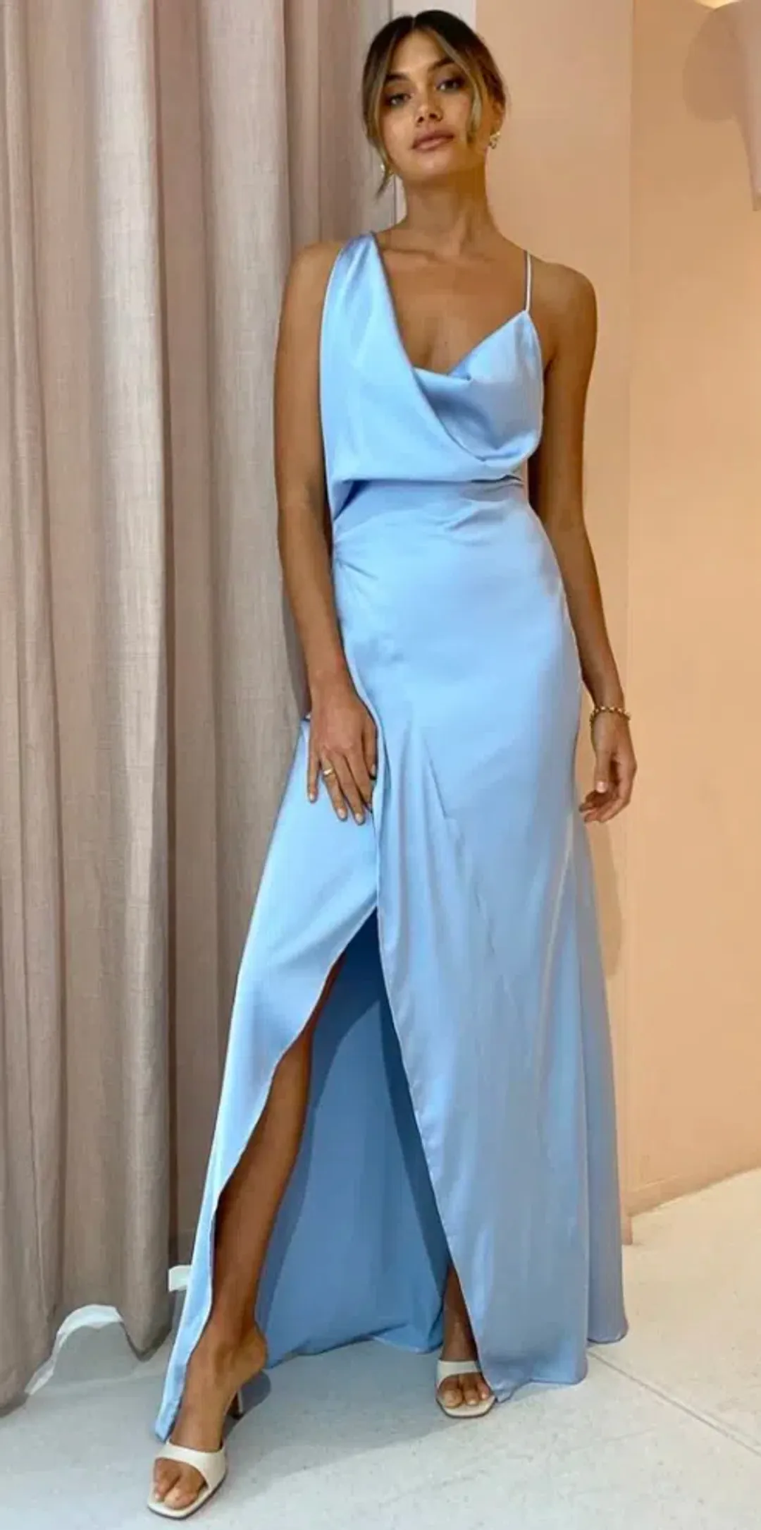 One Fell Swoop Muse Maxi Dress in Carolina Blue Size 8 for rent on The Volte - main image