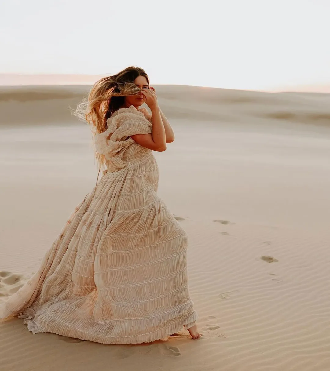 We Are Reclamation Wonderment and Awe Gown Beige One Size Fits Most (Aus 6-16) for rent on The Volte - main image