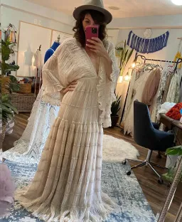 We Are Reclamation Wonderment and Awe Gown Beige One Size Fits Most (Aus 6-16) for rent on The Volte - image 20