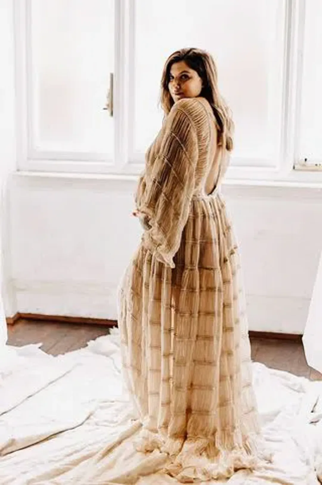 We Are Reclamation Wonderment and Awe Gown Beige One Size Fits Most (Aus 6-16) for rent on The Volte - main image