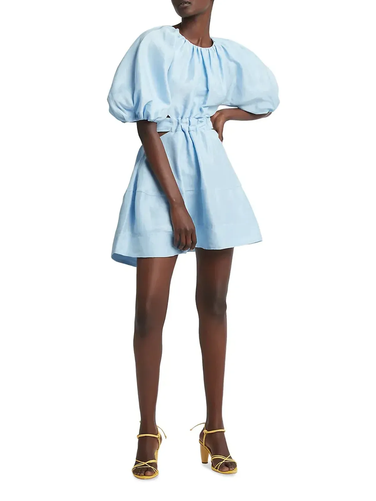Aje Psychedelia Cut Out Mini Dress Pale Blue Size 4 for rent on The Volte - main image