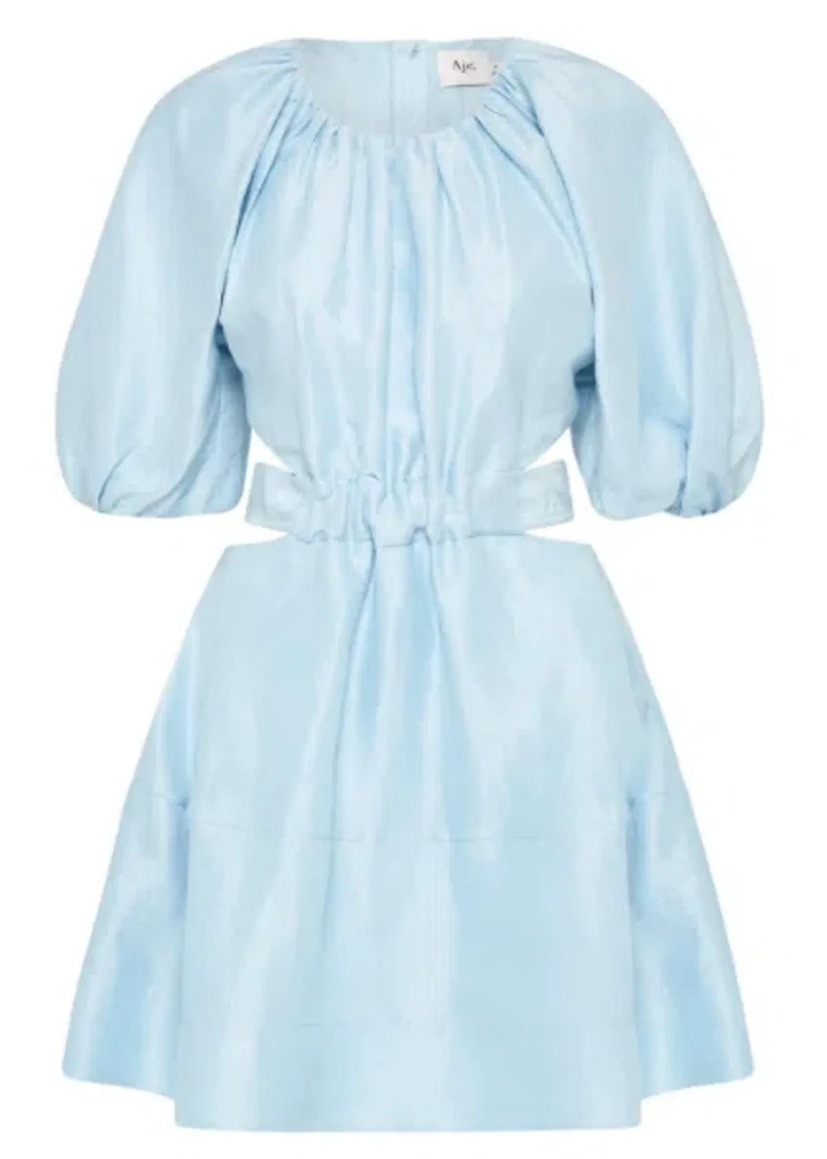 Aje Psychedelia Cut Out Mini Dress Pale Blue Size 4 - Image 4