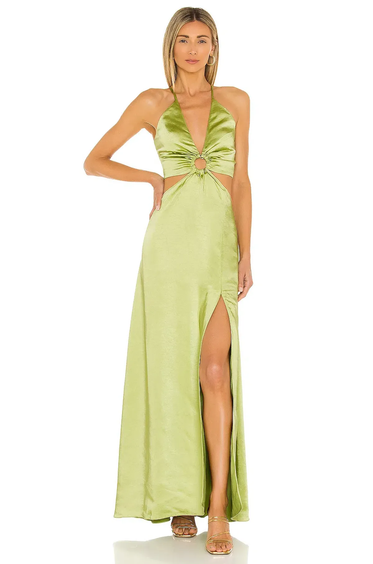 LPA Aniston Dress Green Chartreuse - Image 1
