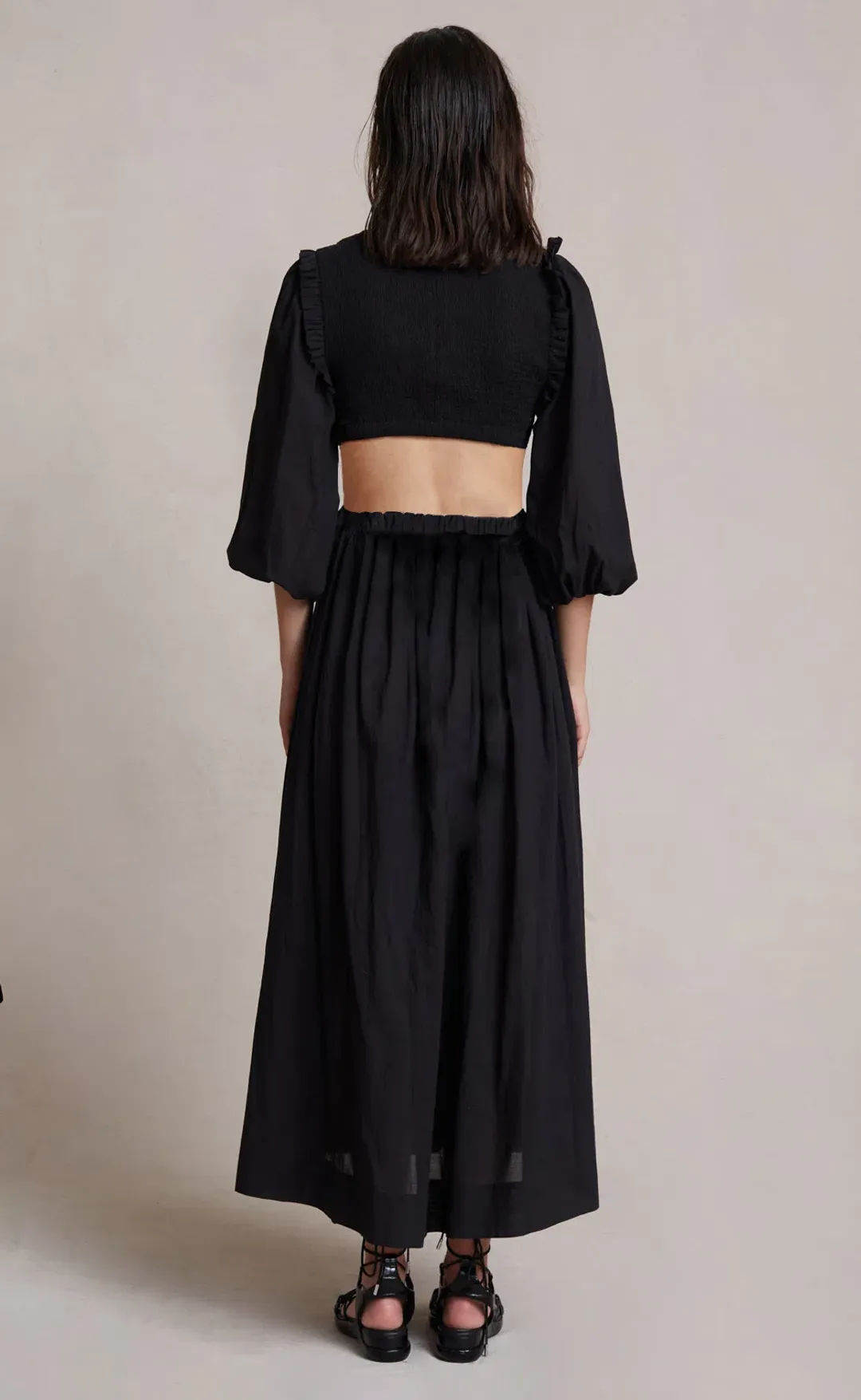 Bec & Bridge Willow Canyon Midi Dress Black Size 12 for rent on The Volte - main image